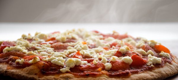 Goats Cheese, red pepper and caramelised onion